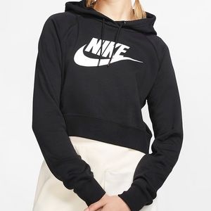 Nike XS (0-2) Black cropped hoodie